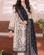 VS Textile Off White/Black Cambric Suit- Pakistani Lawn Dress