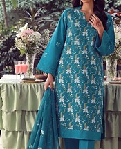 VS Textile Teal Karandi Suit- Pakistani Winter Clothing