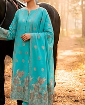 VS Textile Turquoise Jacquard Suit- Pakistani Designer Lawn Suits