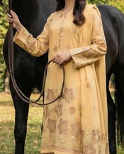 VS Textile Light Golden Jacquard Suit- Pakistani Lawn Dress