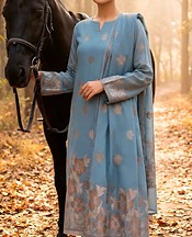 VS Textile Dusty Blue Jacquard Suit- Pakistani Designer Lawn Suits