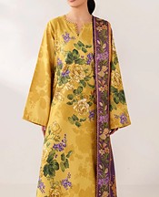 Xenia Satin Sheen Gold Lawn Suit- Pakistani Lawn Dress
