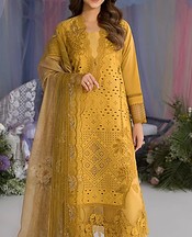 Zenia Mustard Lawn Suit- Pakistani Designer Lawn Suits