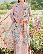 Zenia Peach Lawn Suit- Pakistani Designer Lawn Suits