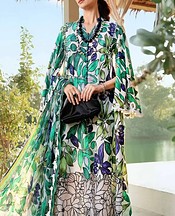 Zenia White/Green Lawn Suit- Pakistani Designer Lawn Suits