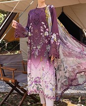 Zenia Plum Lawn Suit- Pakistani Designer Lawn Suits