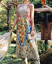 Zenia Yellow Lawn Suit- Pakistani Lawn Dress