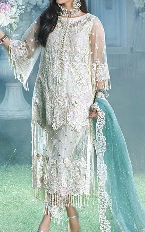 white fancy dresses pakistani