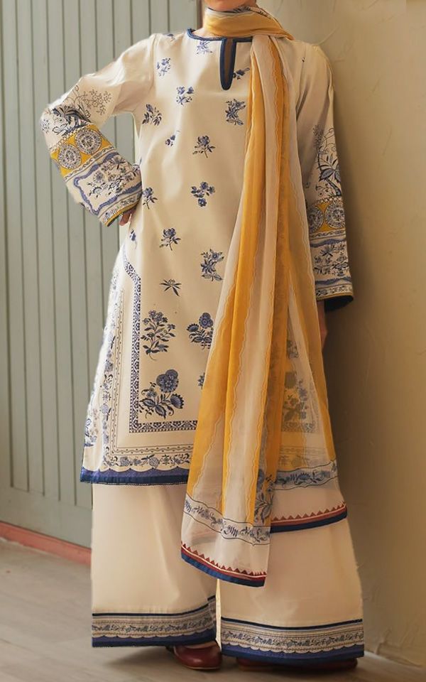 Pakistani Printed Silk Dresses
