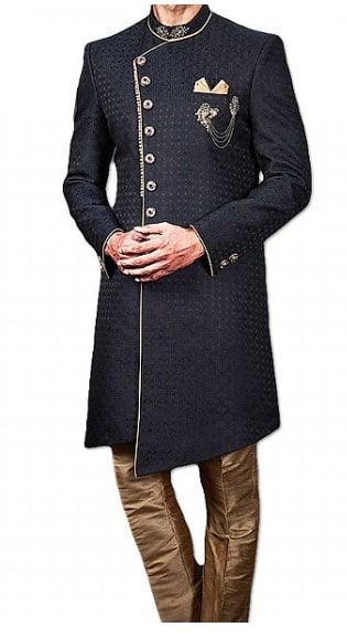 Pakistani Black Sherwani Dresses