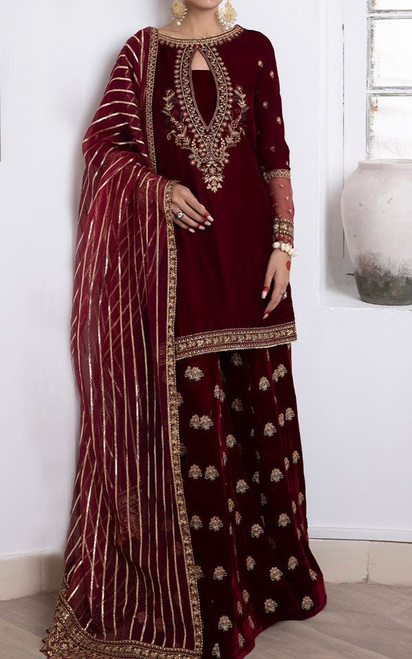 Pakistani Wedding Velvet Dresses