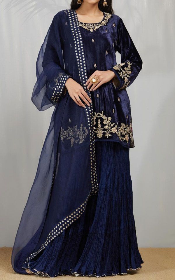 Pakistani Sharara Velvet Dresses
