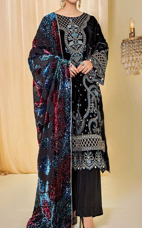 Velvet Fabric Dresses Paksitan 