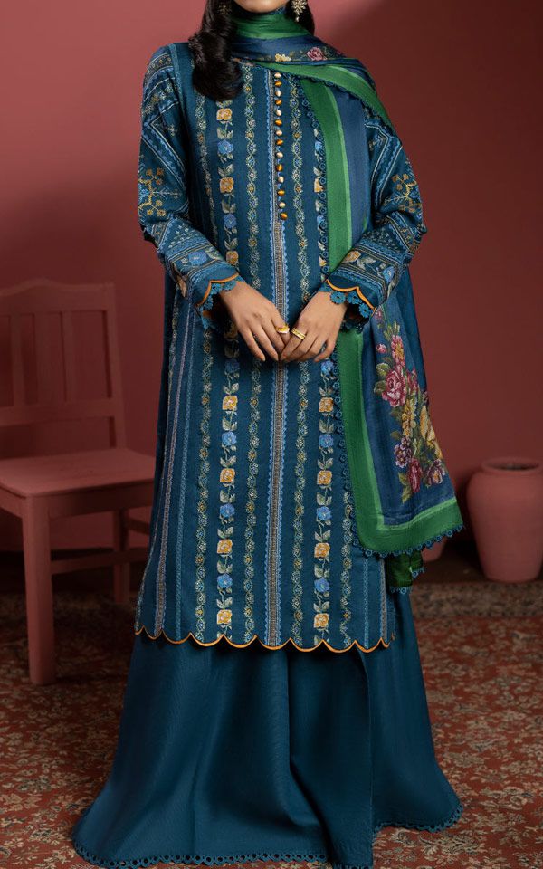 Pakistani Floral Winter Dresses