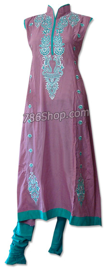  Tea Pink/Turquoise Cotton Lawn Suit  | Pakistani Dresses in USA- Image 1