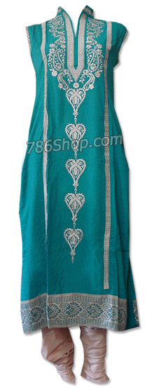  Sea Green/Beige Cotton Lawn Suit  | Pakistani Dresses in USA- Image 1