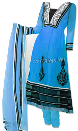  Turquoise Georgette Suit | Pakistani Dresses in USA- Image 1