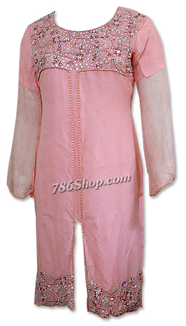  Pink Chiffon Suit | Pakistani Dresses in USA- Image 1