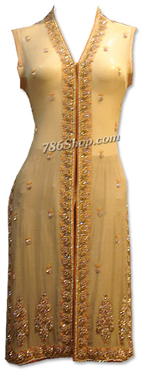  Golden Chiffon Suit | Pakistani Dresses in USA- Image 1