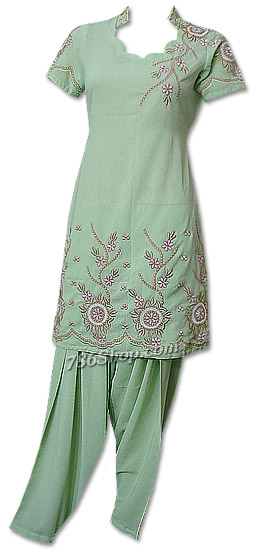  Light Green Georgette Suit | Pakistani Dresses in USA- Image 1