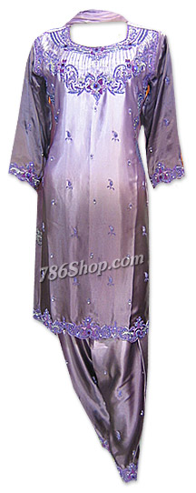  Purple Satin Silk Suit | Pakistani Dresses in USA- Image 1