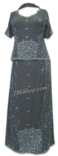  Black Chiffon Skirt Lehnga | Pakistani Wedding Dresses USA- Image 1