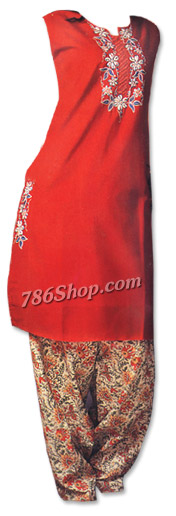  Red Cotton Suit | Pakistani Dresses in USA- Image 1