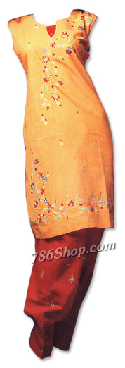  Rust/Red Georgette Trouser Suit | Pakistani Dresses in USA- Image 1