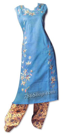 Sky Blue Cotton Suit | Pakistani Dresses in USA
