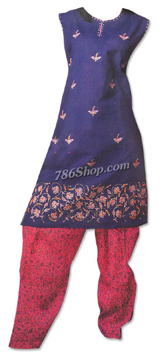  Dark Blue Cotton Suit | Pakistani Dresses in USA- Image 1
