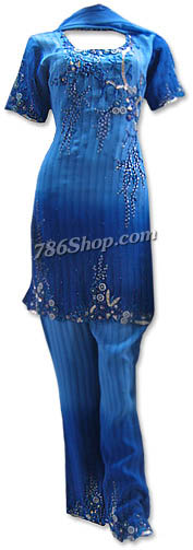  Blue lining Chiffon Suit | Pakistani Dresses in USA- Image 1