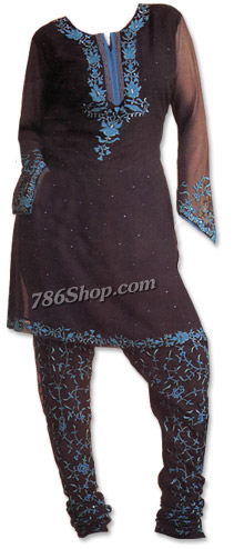  Black Chiffon Suit | Pakistani Dresses in USA- Image 1