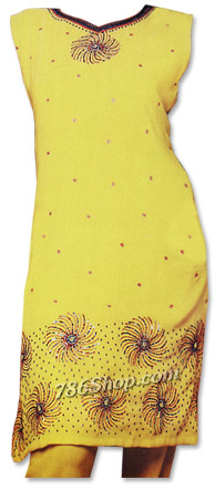  Yellow Chiffon Trouser Suit | Pakistani Dresses in USA- Image 1