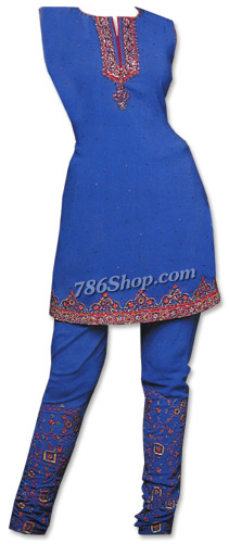  Royal Blue Georgette Suit | Pakistani Dresses in USA- Image 1