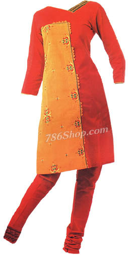  Orange/Yellow Georgette Suit    | Pakistani Dresses in USA- Image 1