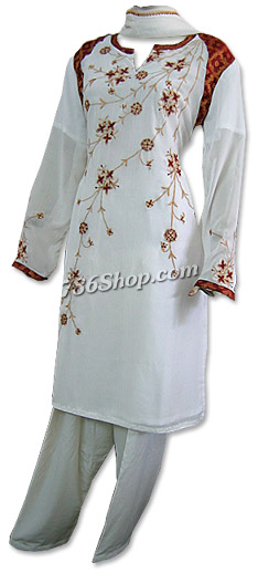  Off-white Georgette Suit | Pakistani Dresses in USA- Image 1