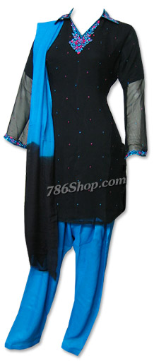  Black Chiffon Suit | Pakistani Dresses in USA- Image 1