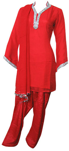  Red Chiffon Suit | Pakistani Dresses in USA- Image 1