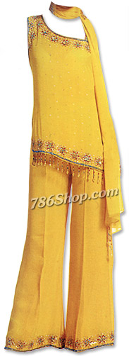  Yellow Chiffon Suit | Pakistani Dresses in USA- Image 1