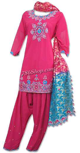  Hot Pink Georgette Suit | Pakistani Dresses in USA- Image 1