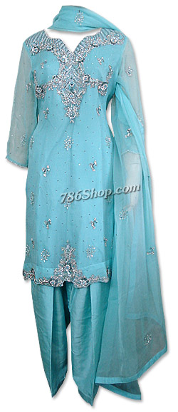  Sea Green Crinkle Chiffon Suit | Pakistani Dresses in USA- Image 1