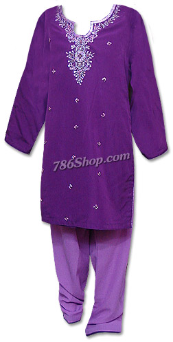  Purple Georgette Suit  | Pakistani Dresses in USA- Image 1
