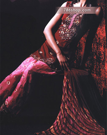  Maroon/Pink Silk Suit | Pakistani Party Wear Dresses USA- Image 1