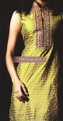  Green Karandi Chiffon Trouser Suit | Pakistani Party Wear Dresses USA- Image 1