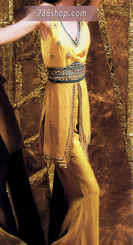  Yellow Chiffon Suit | Pakistani Party Wear Dresses USA- Image 1