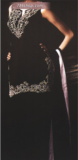  Black Chiffon Suit | Pakistani Party Wear Dresses- Image 1