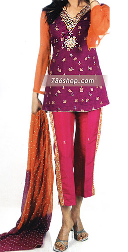  Chiffon Trouser Suit | Pakistani Party Wear Dresses USA- Image 1