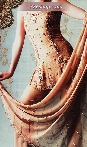  Golden Chiffon Suit | Pakistani Party Wear Dresses USA- Image 1