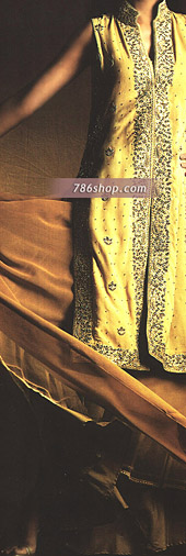  Yellow Silk Suit | Pakistani Party Wear Dresses- Image 1