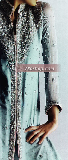  Sea Green Chiffon Suit | Pakistani Party Wear Dresses- Image 1